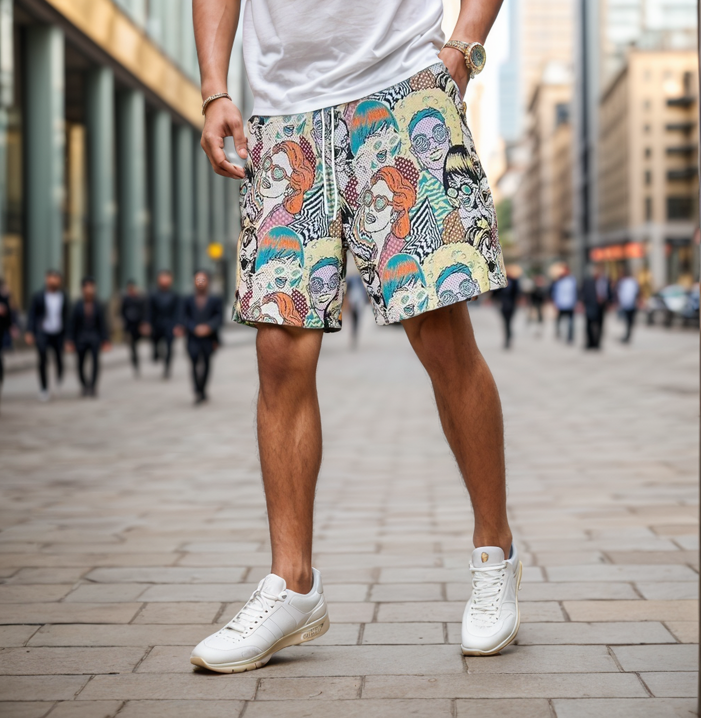 Cartoon jacquard shorts