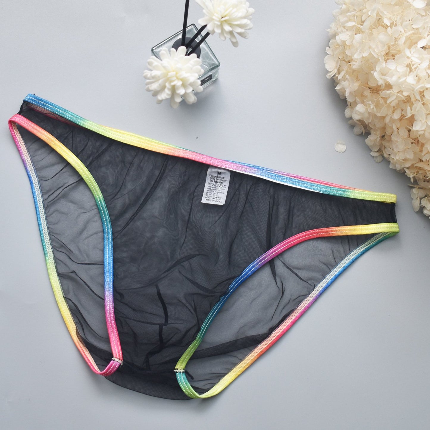 Rainbow Edge Mesh Briefs