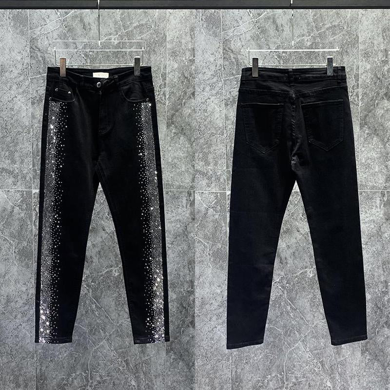 Iron-on stretch slim fit pants