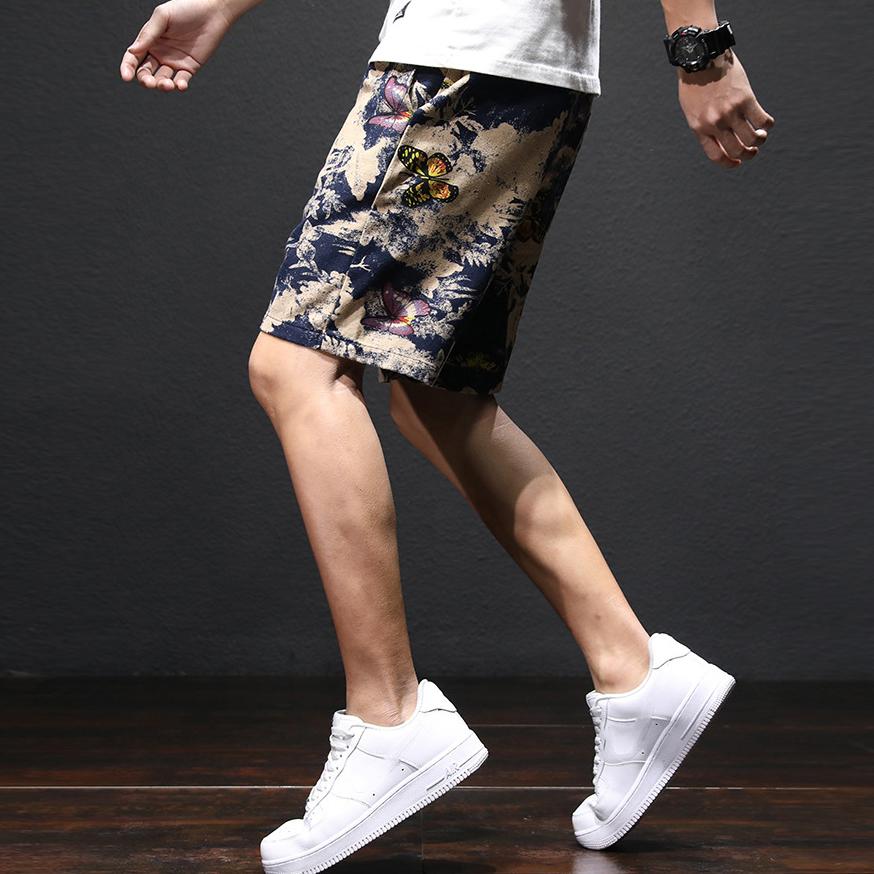 Butterfly print vintage shorts