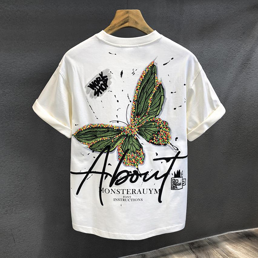 Personalized butterfly print T-shirt