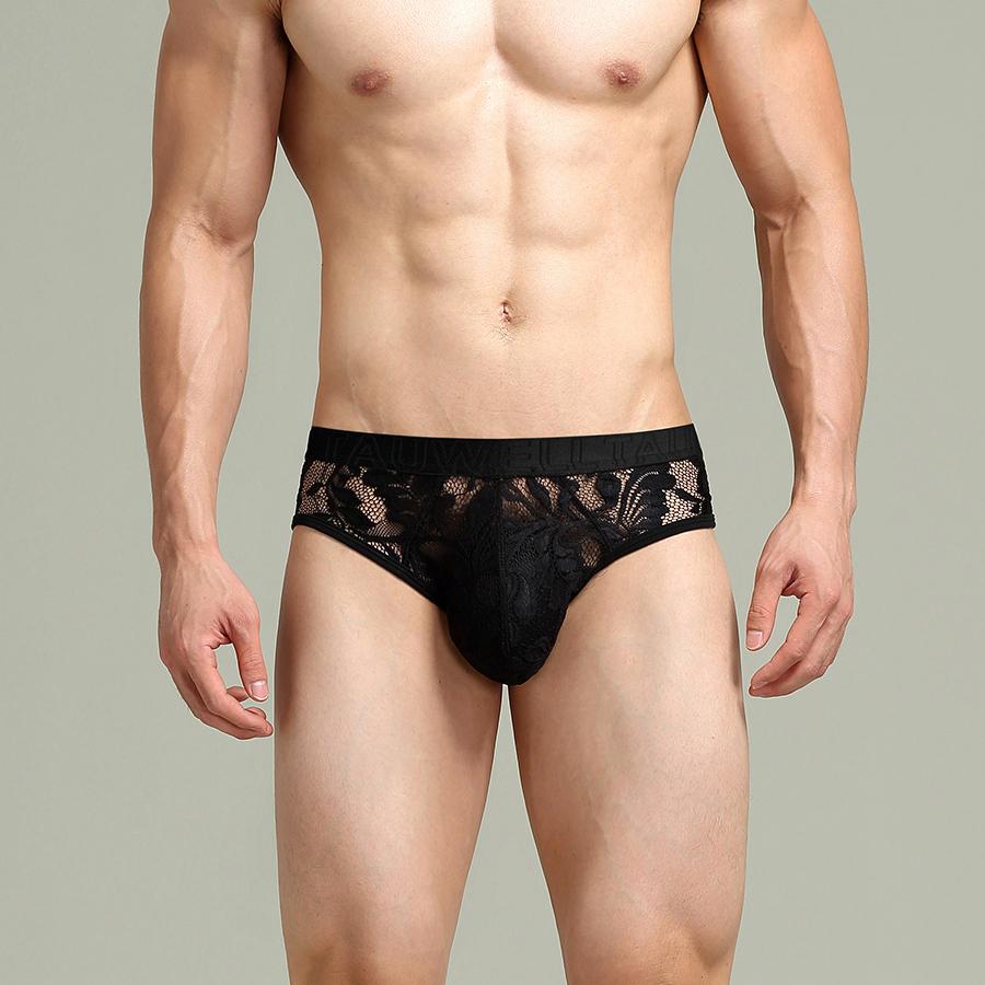 Lace fabric men's underwear