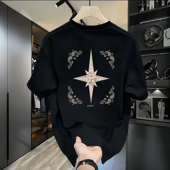 Four-pointed star printed T-shirt