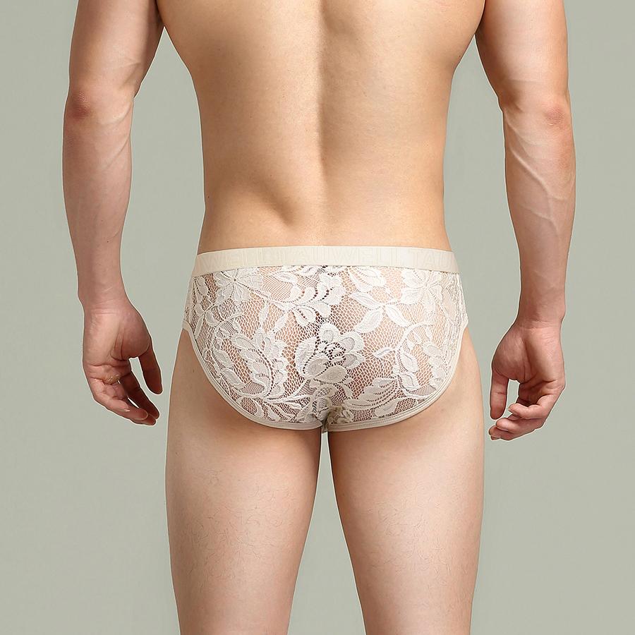 Lace fabric men's underwear