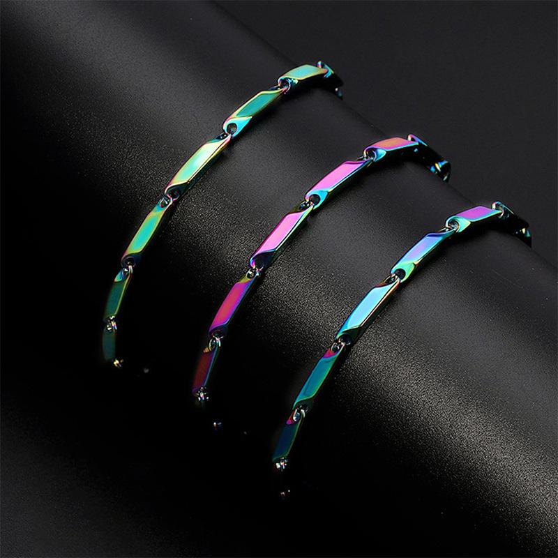 Refined iron tempered colorful bracelet