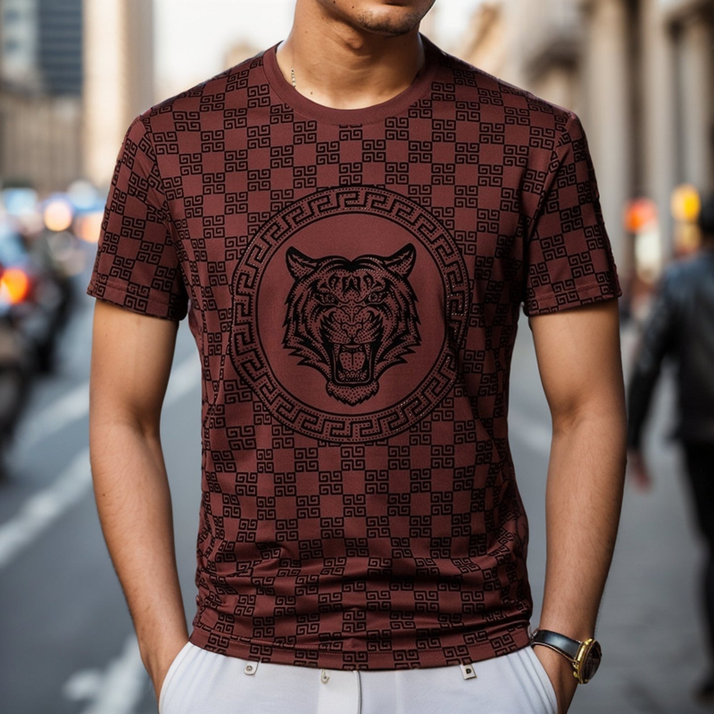 Plaid Tiger Totem T-Shirt