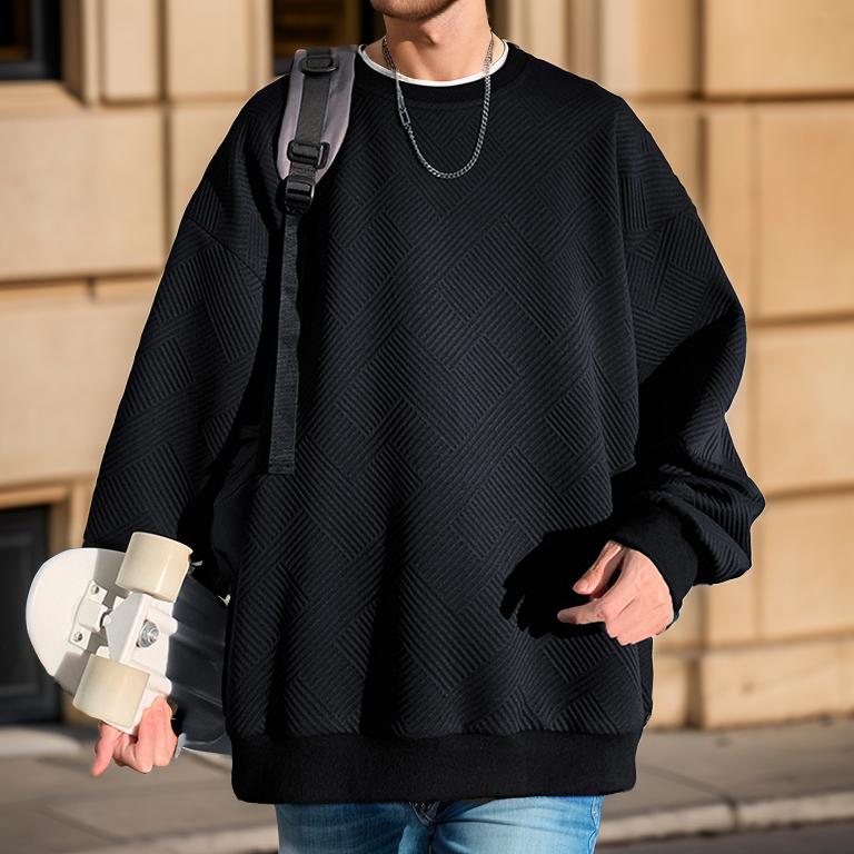 Simple white wall embossed sweater