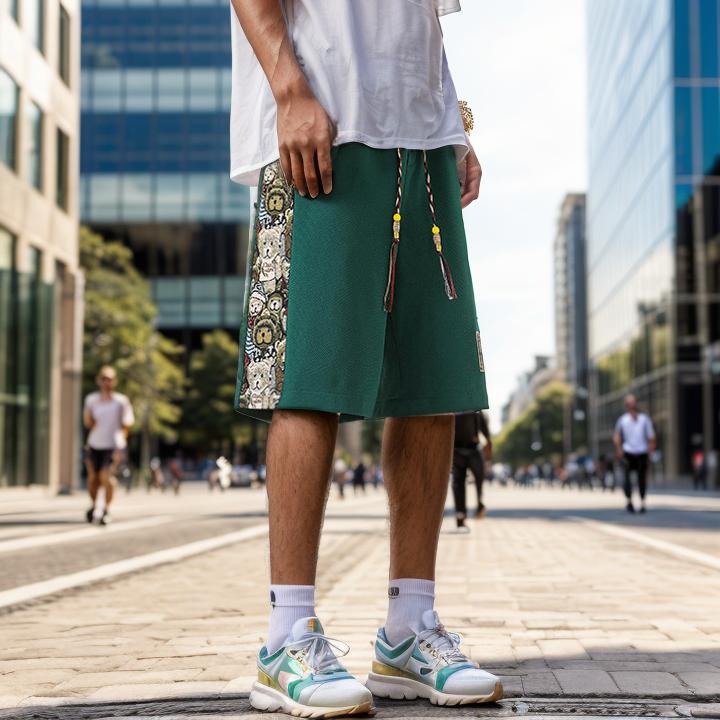 Bear patchwork sports shorts