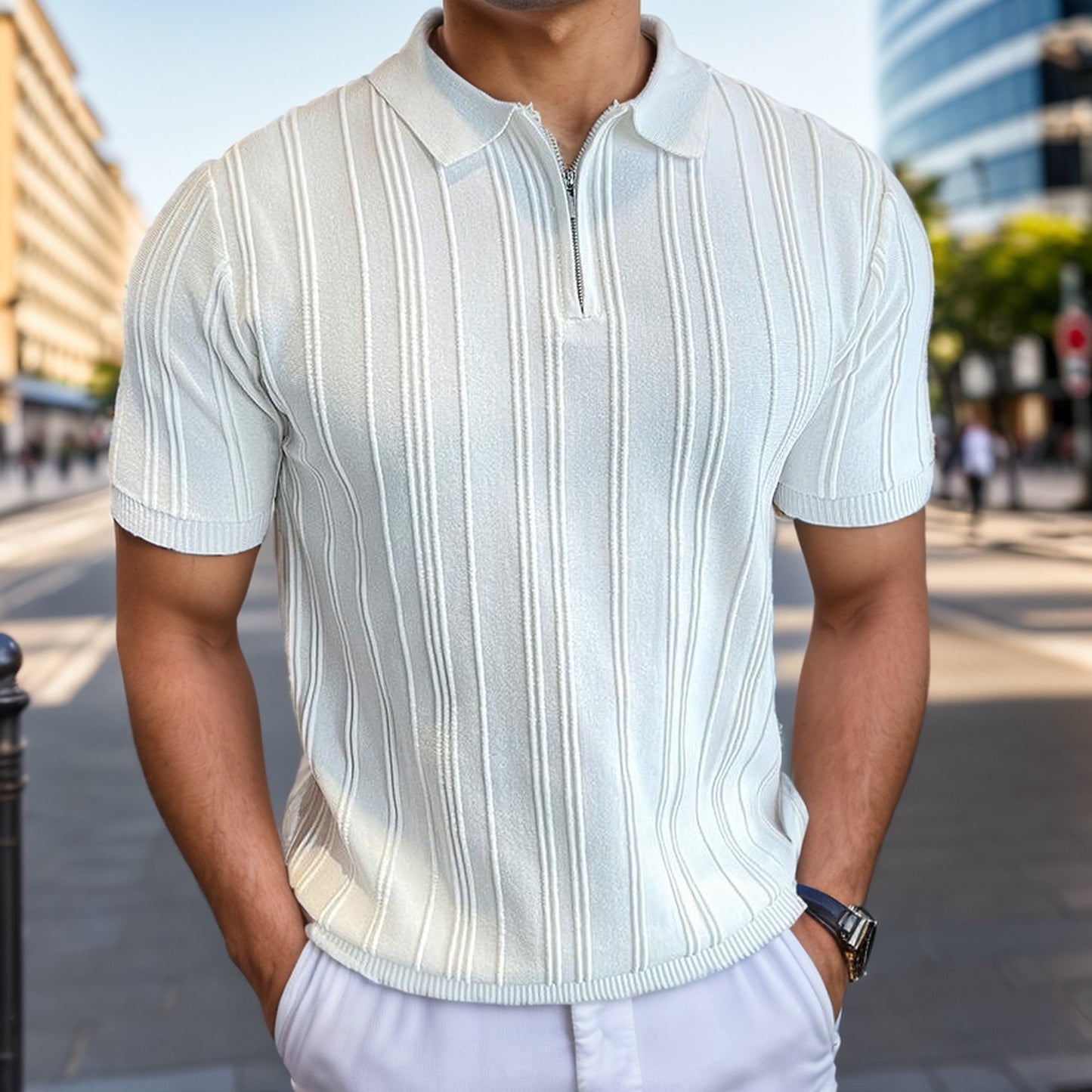 Pure cotton business slim polo