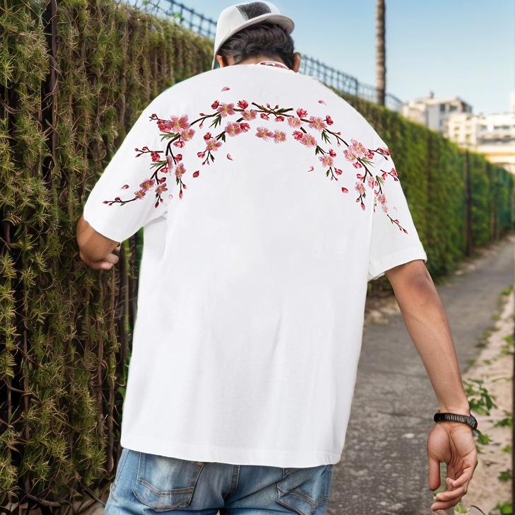 Sakura embroidered T-shirt