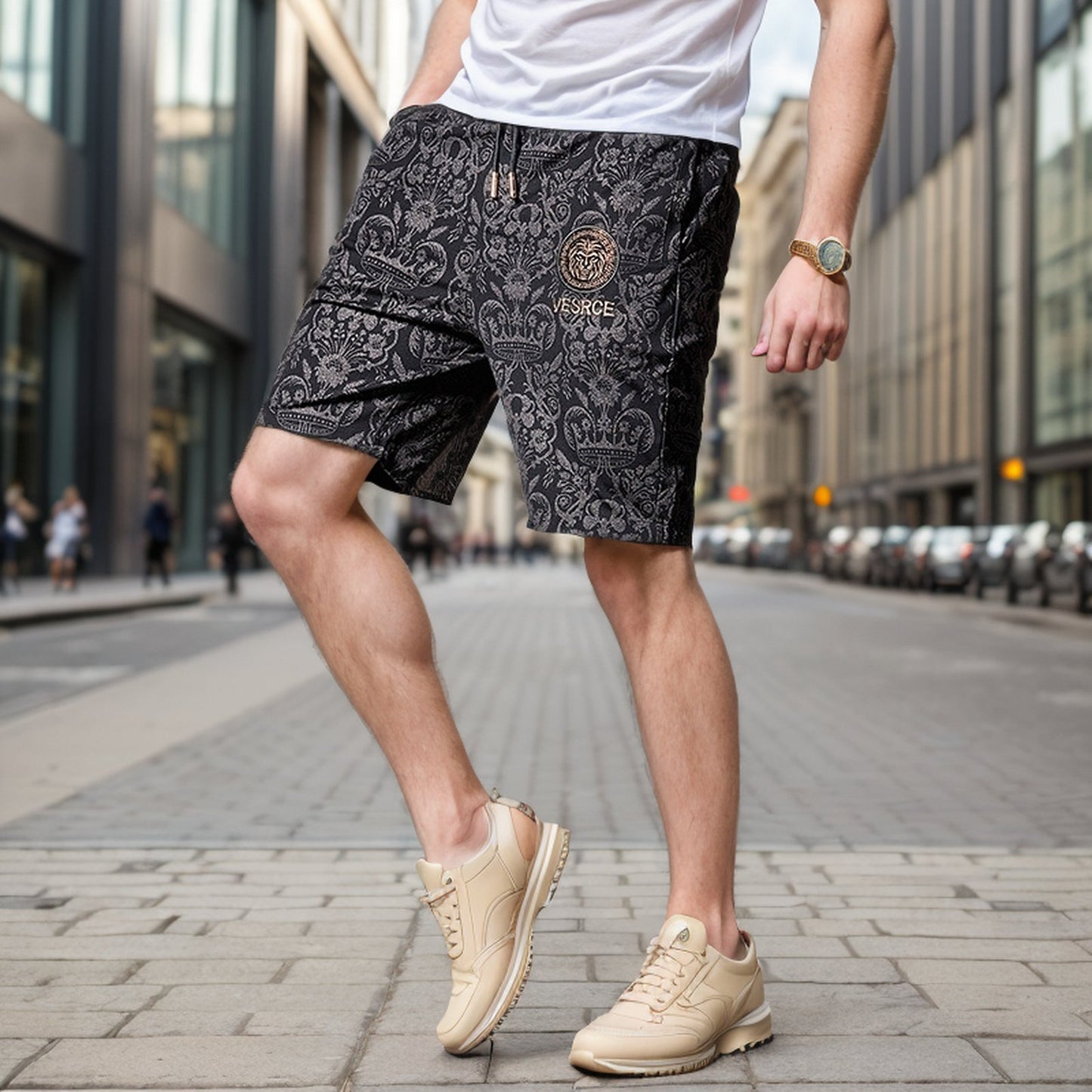 Palace corolla textured cotton shorts