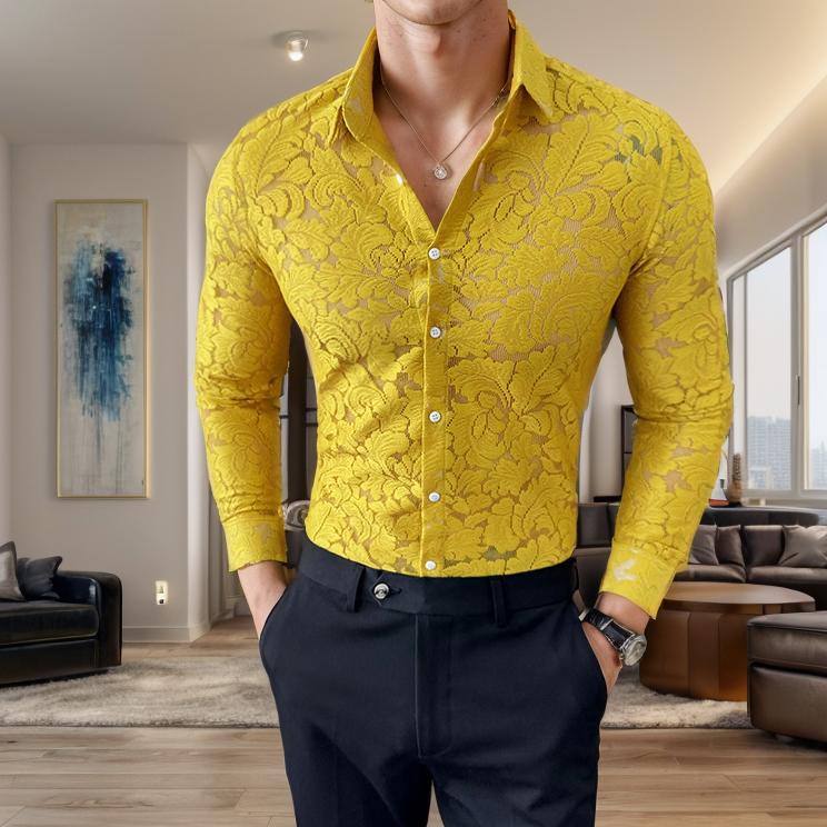 Lace Hollow Sexy Slim Fit Shirt