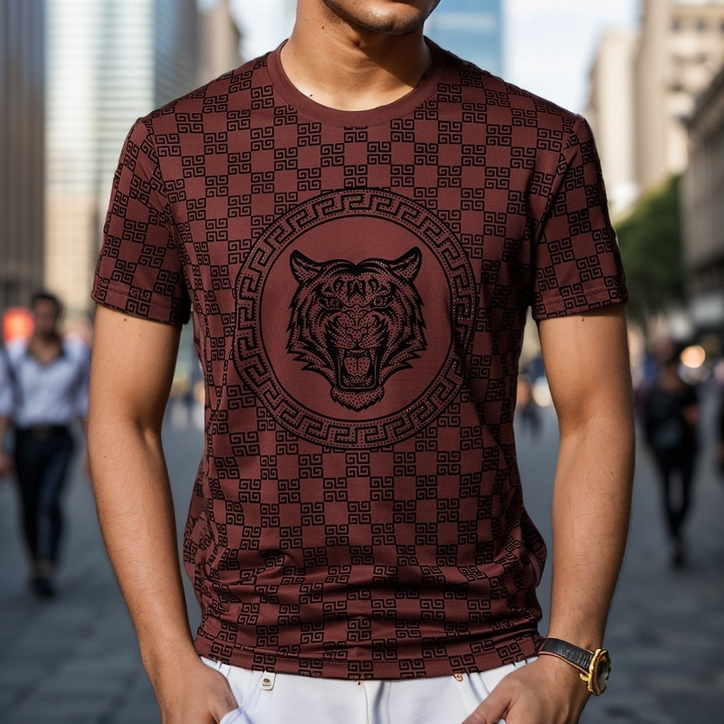 Plaid Tiger Totem T-Shirt