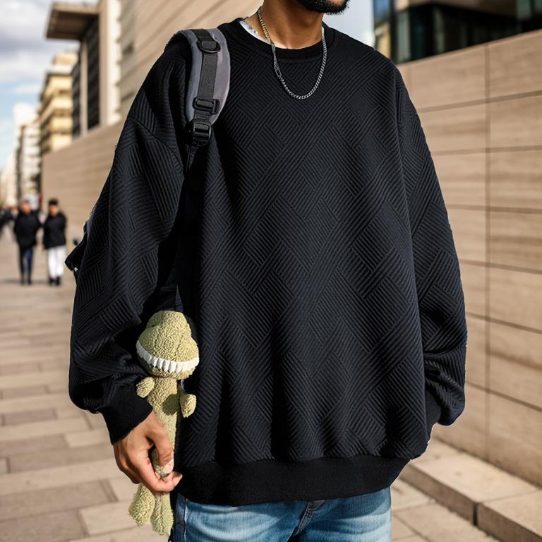 Simple white wall embossed sweater