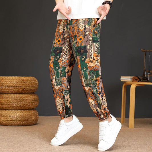 Printed Silky Lightweight Breathable Trousers