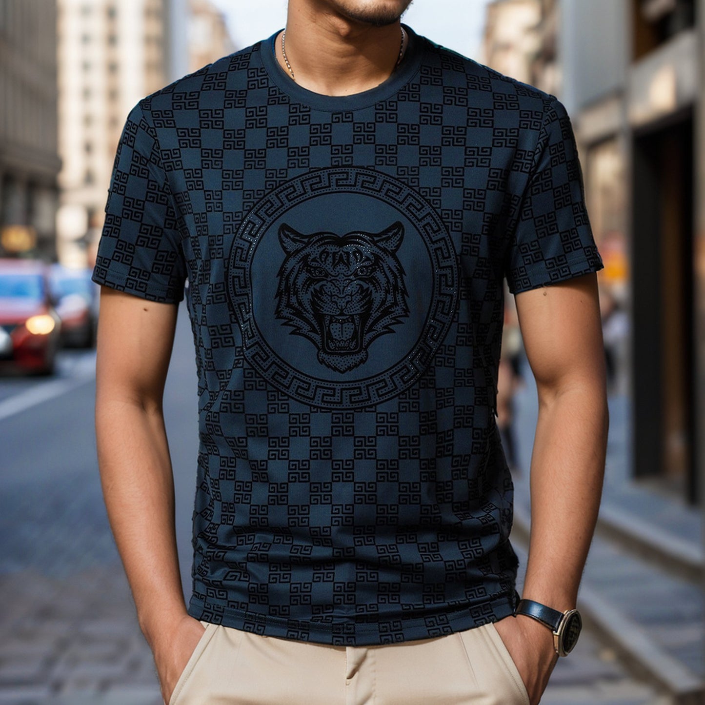 Plaid Tiger Totem T-Shirt