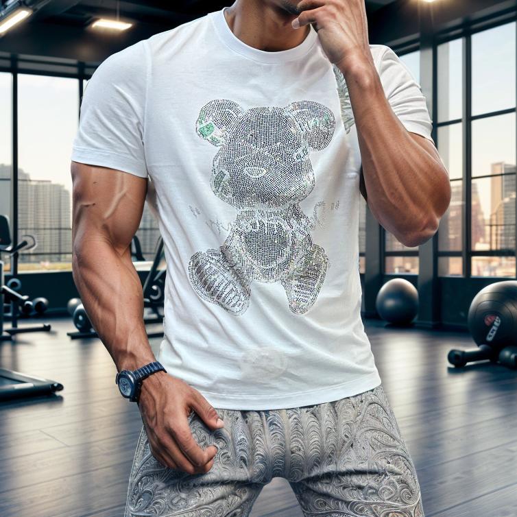 Rhinestone bear T-shirt