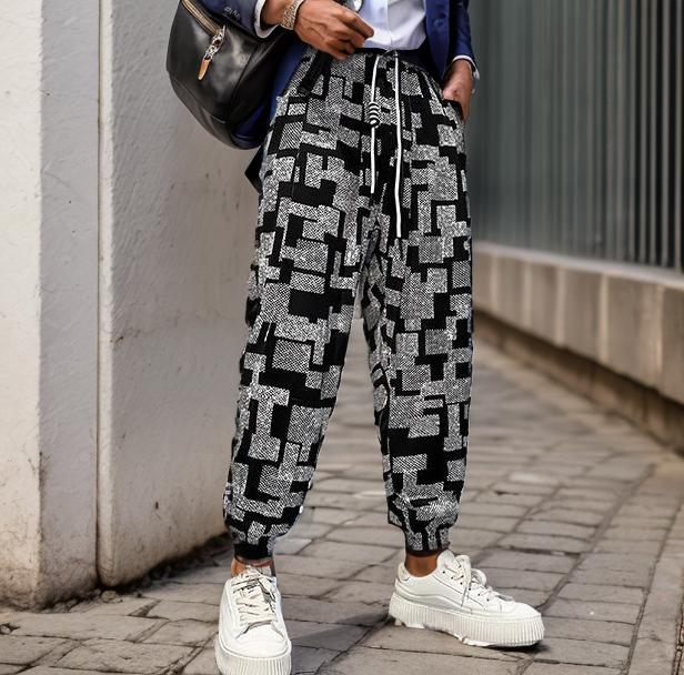 Printed loose casual pants