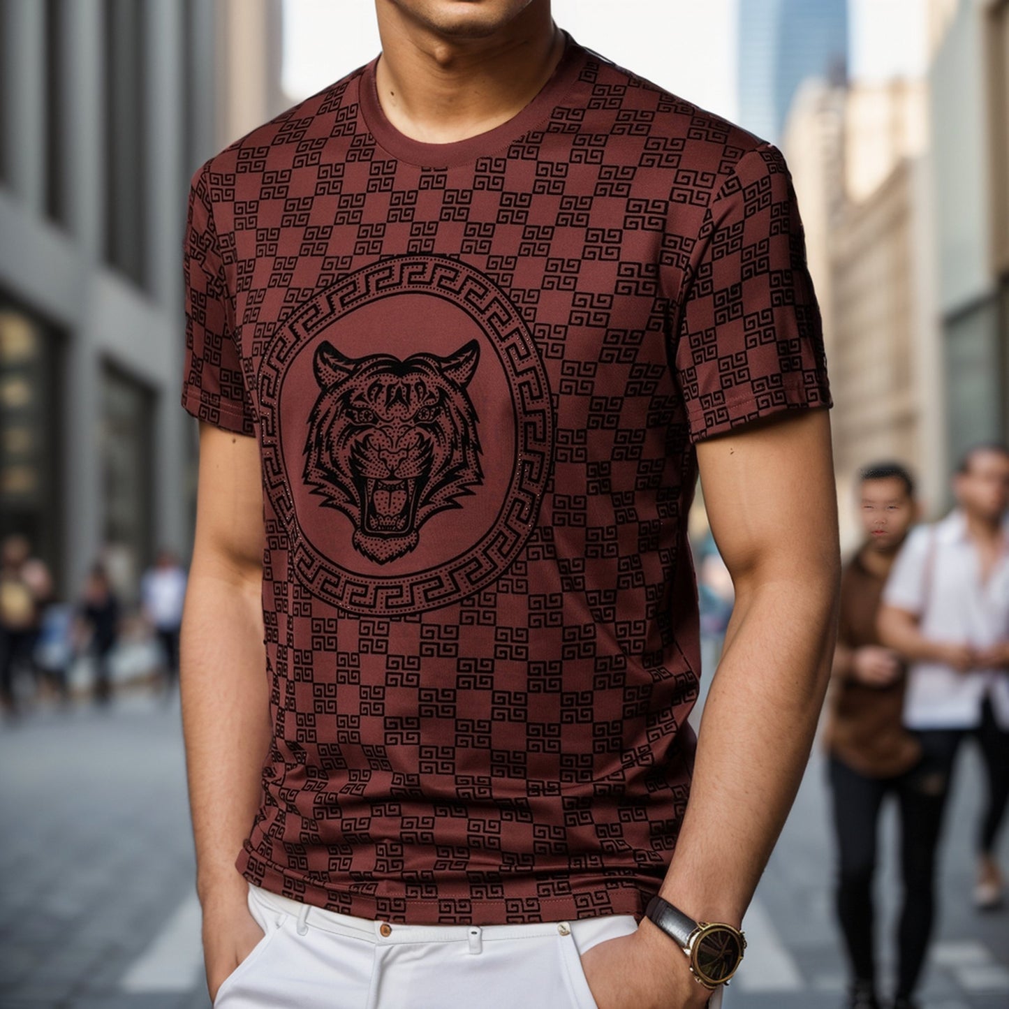 Plaid Tiger Totem T-Shirt