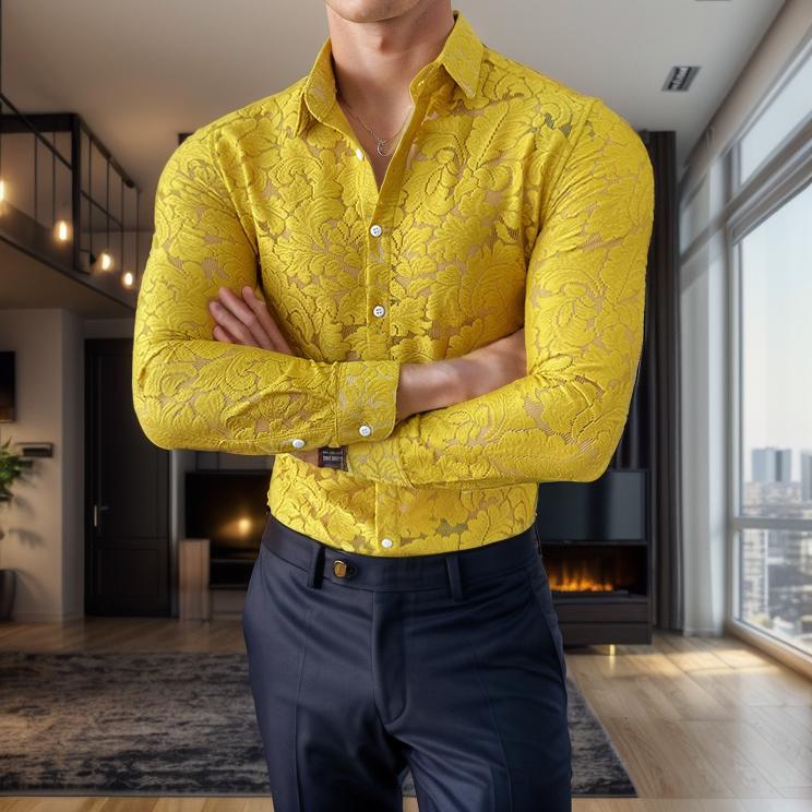 Lace Hollow Sexy Slim Fit Shirt