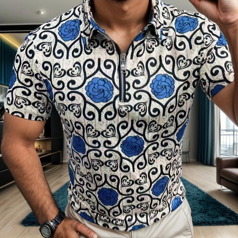 Retro pattern polo