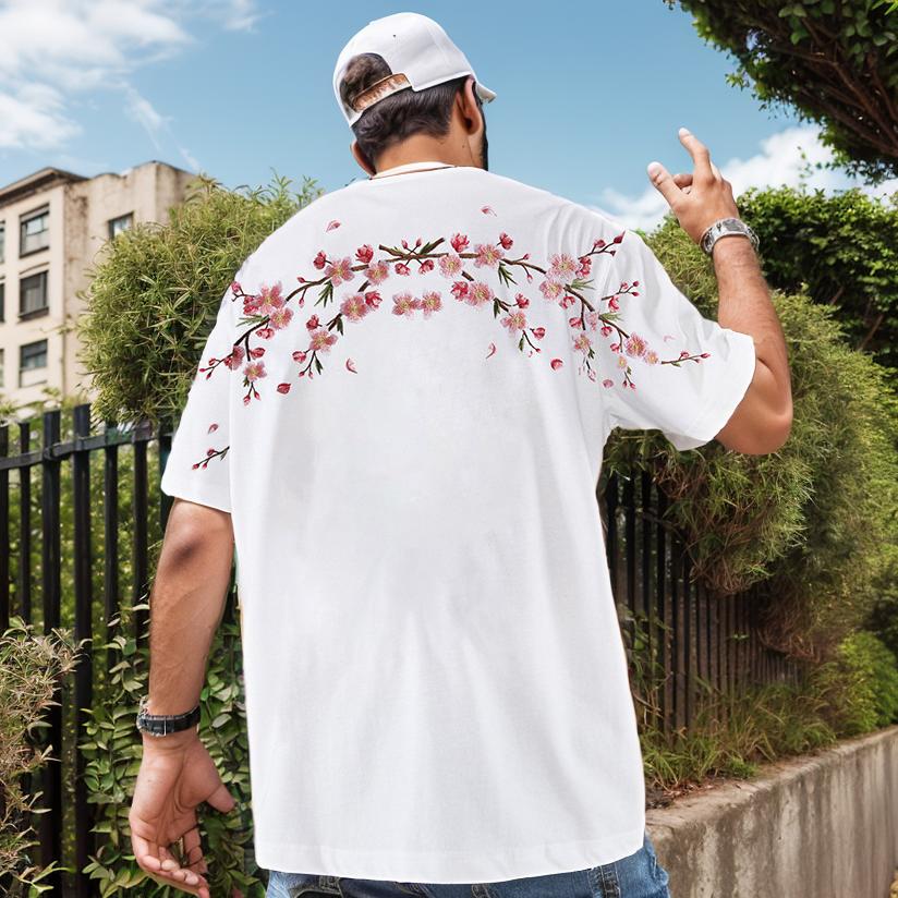 Sakura embroidered T-shirt