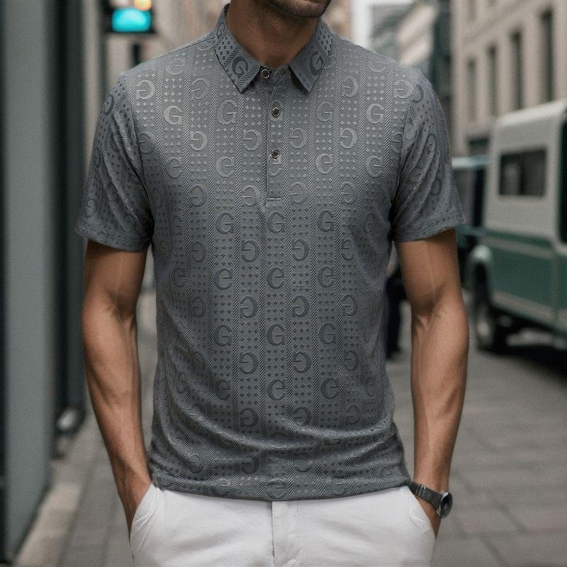 Letter jacquard polo shirt