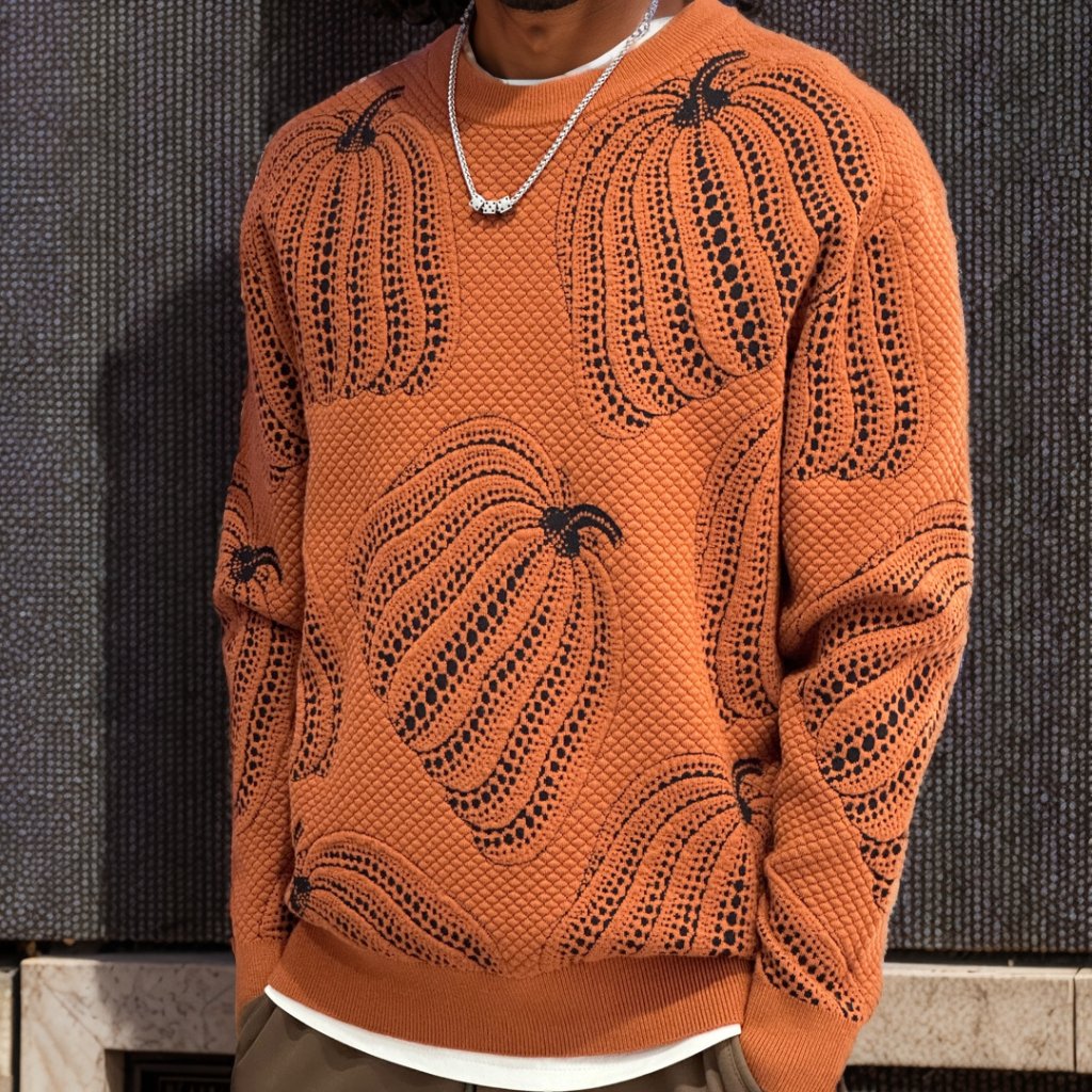 Pumpkin jacquard sweater