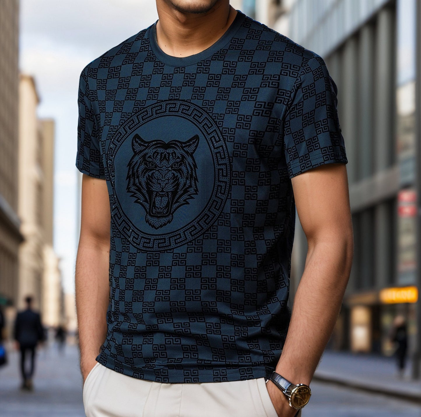 Plaid Tiger Totem T-Shirt